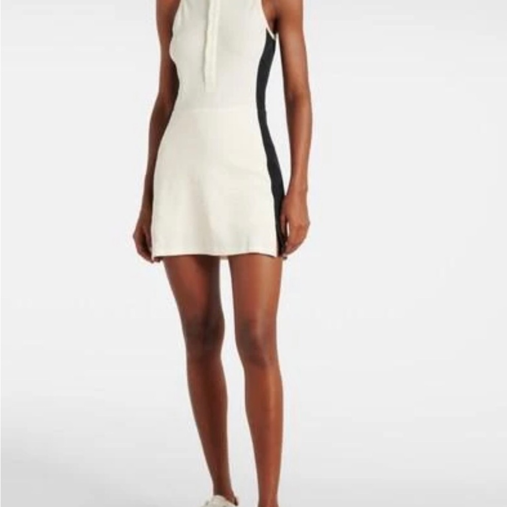 The Upside Alcaraz Martins dress White Dress with Black Side Panels Small NWT